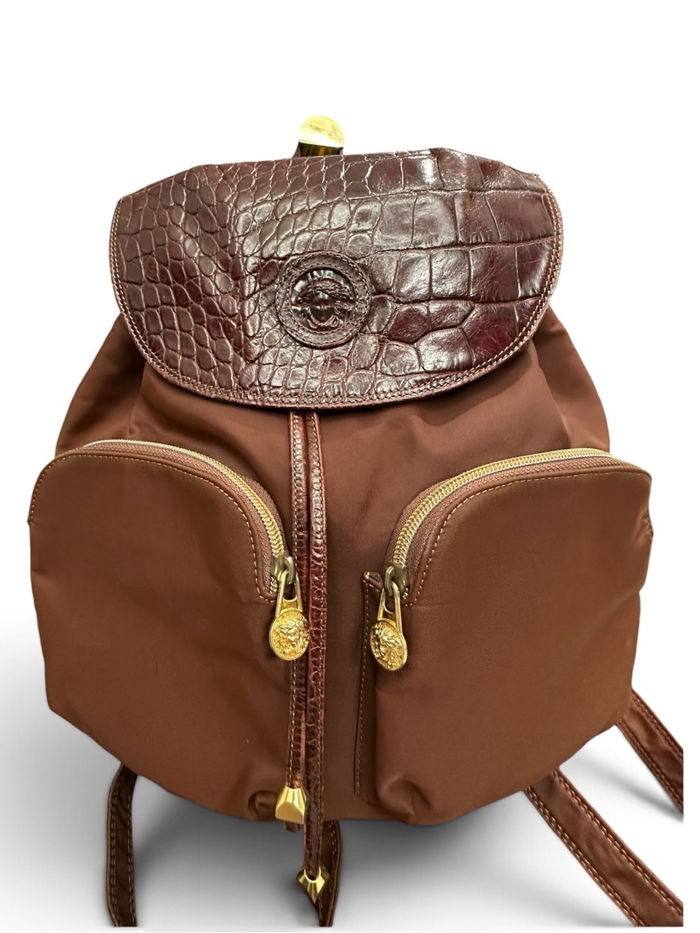 Vintage Gianni Versace Medusa Nylon Backpack